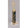 Spectrum Series Lightning Black & Gold Trophy on Column (12")